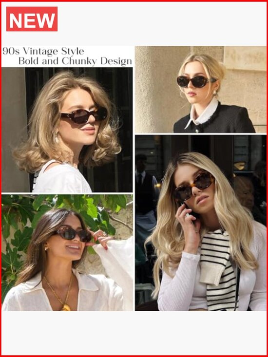 Oval Retro Trendy Sunglasses with UV400 Protection main image 5